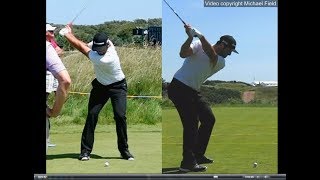 Jon Rahm golf swing  Long Iron faceon amp downtheline July 2017 [upl. by Speroni]