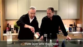 aerolatte  milk frother makes three layer caffè latte macchiato [upl. by Anerul]