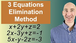 Solving Systems of 3 Equations Elimination [upl. by Danita672]