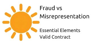 Fraud vs Misrepresentation  Other Essential Elements of a Valid Contract  CA CPT  CS amp CMA [upl. by Reinar]